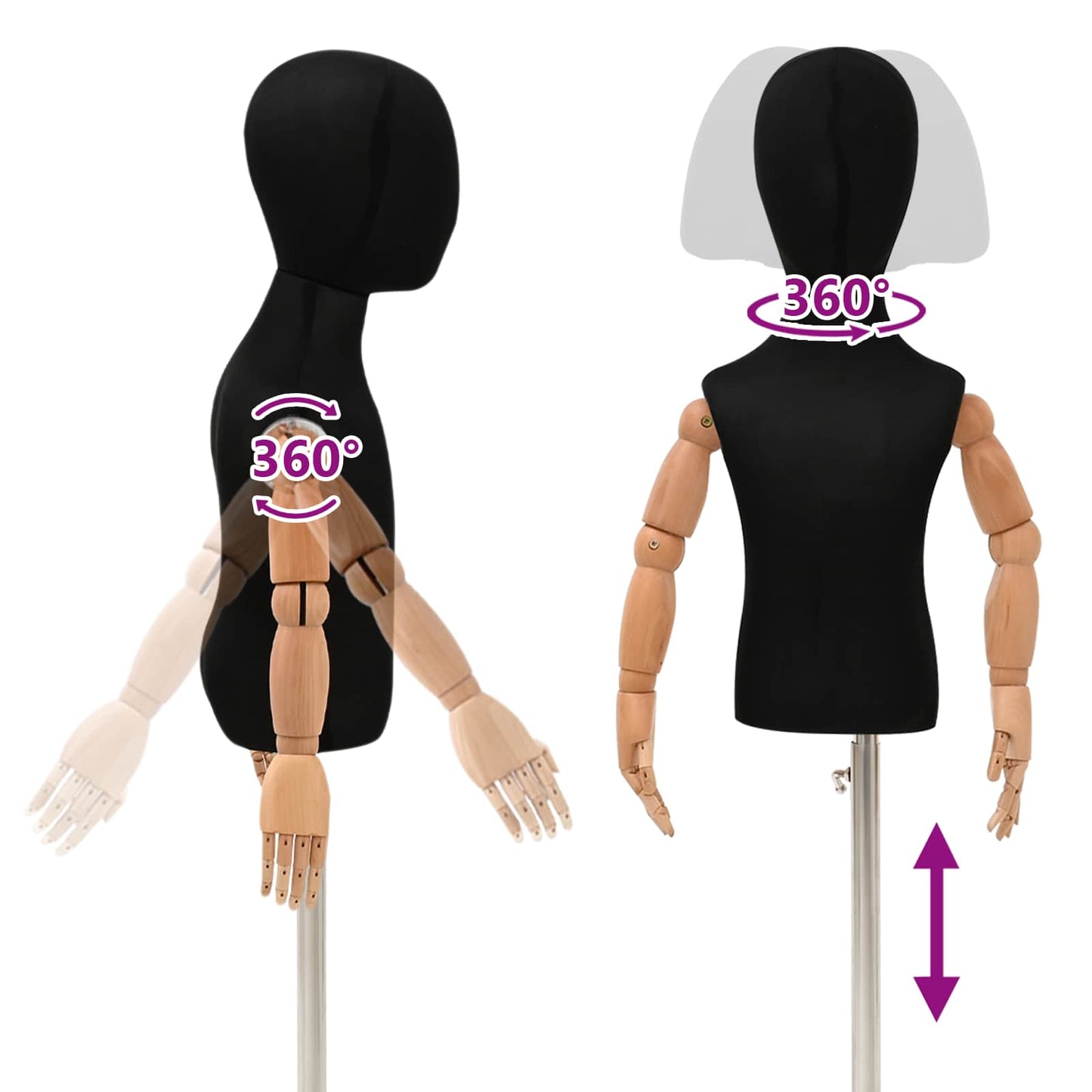 Adjustable Mannequin Black 28.5x0.3cm