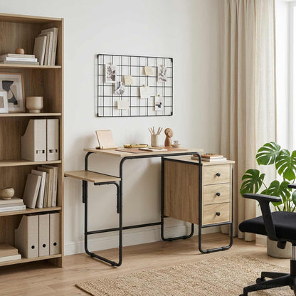 Office Desk With Storage Oak 120x50x75cm