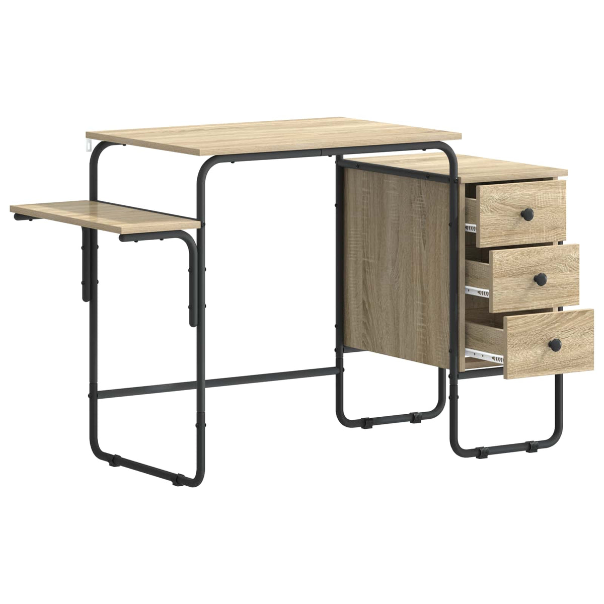 Office Desk With Storage Oak 120x50x75cm