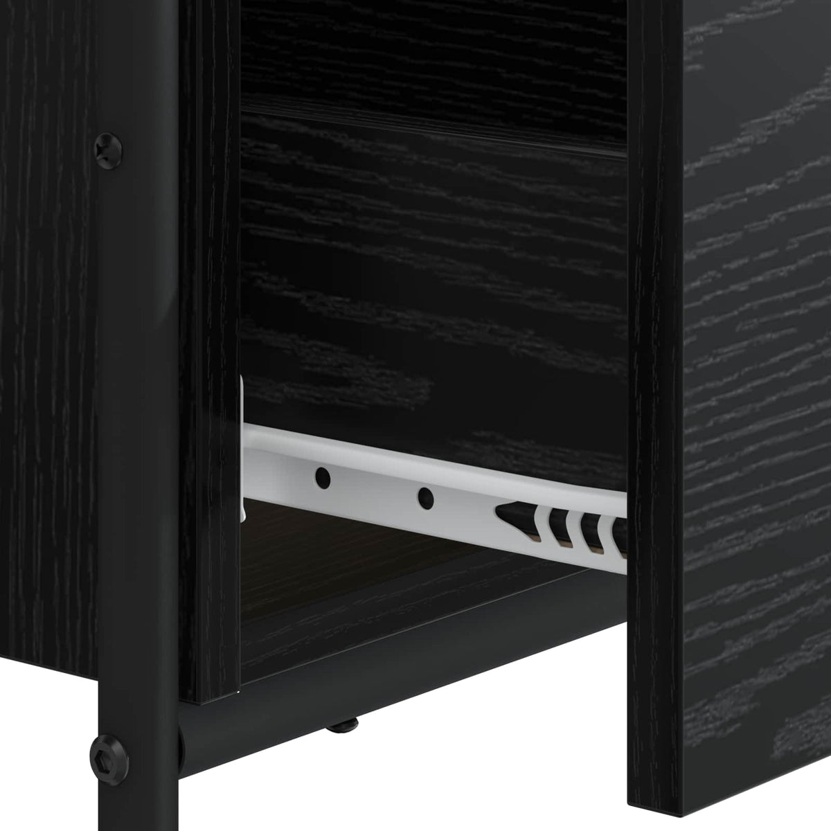 Office Desk Black Storage 100x50x75cm