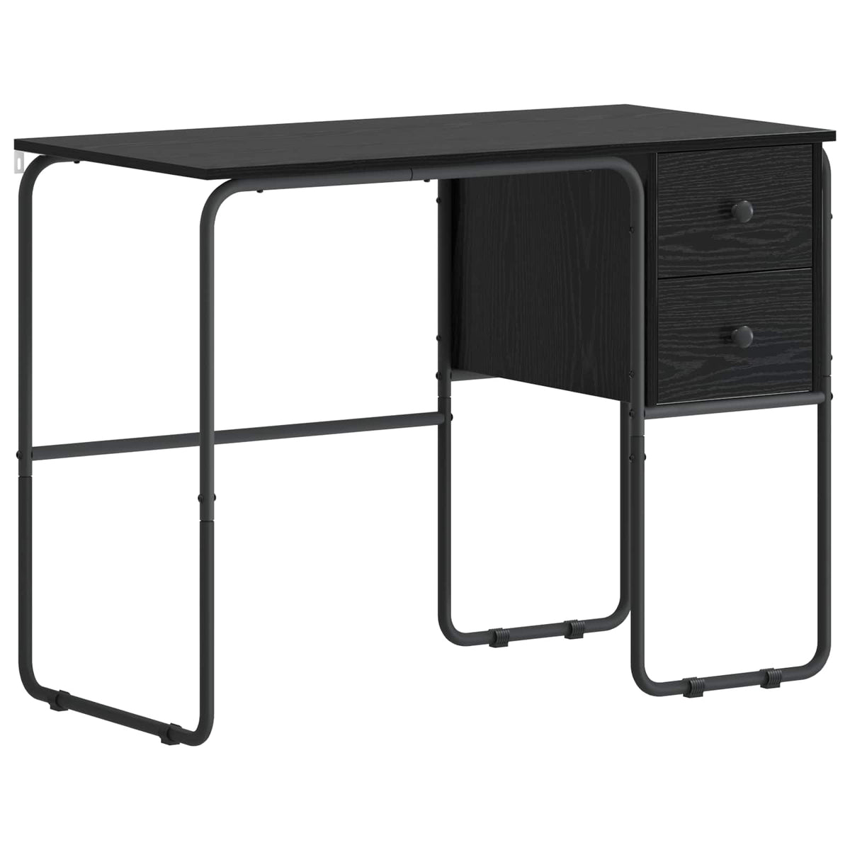 Office Desk Black Storage 100x50x75cm