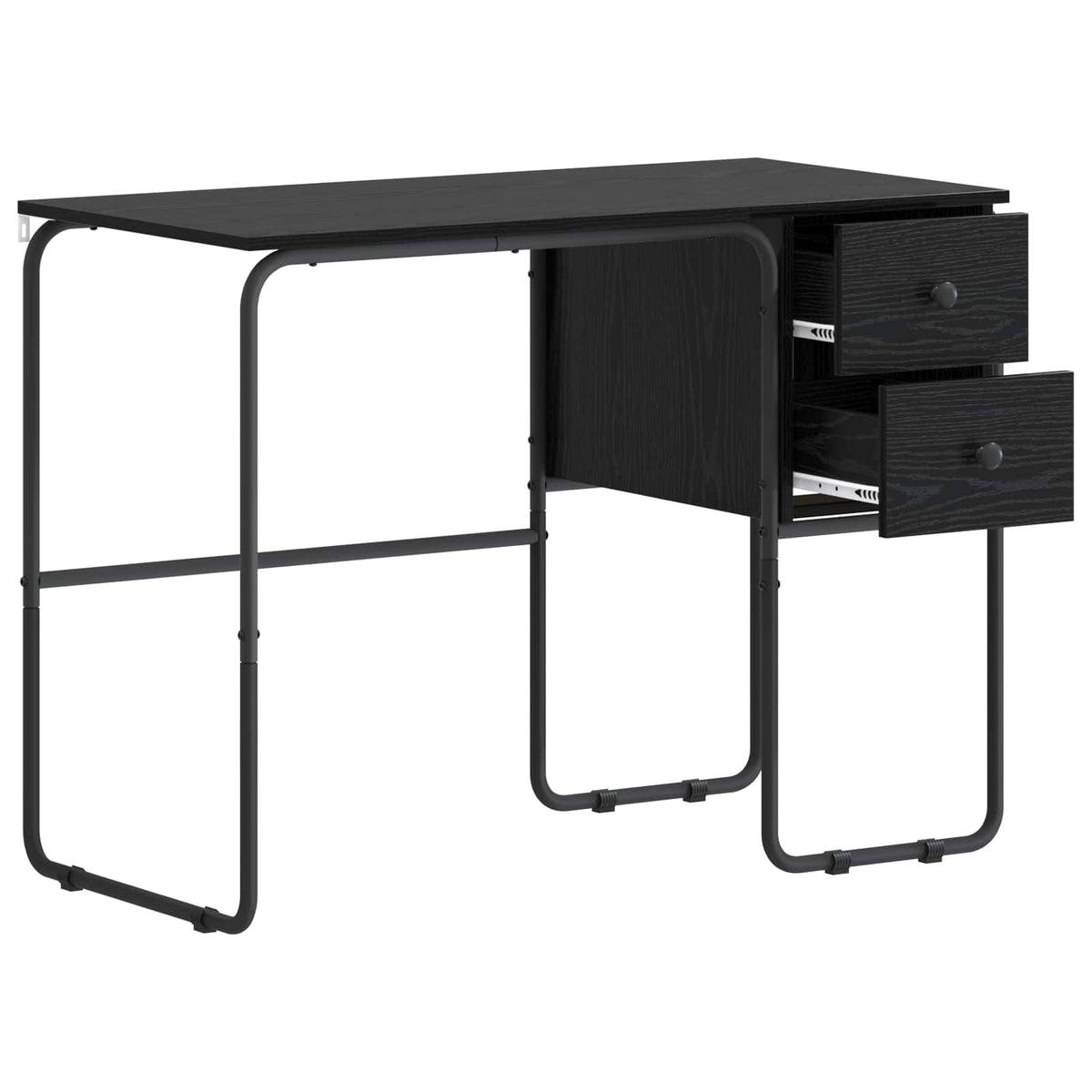 Office Desk Black Storage 100x50x75cm