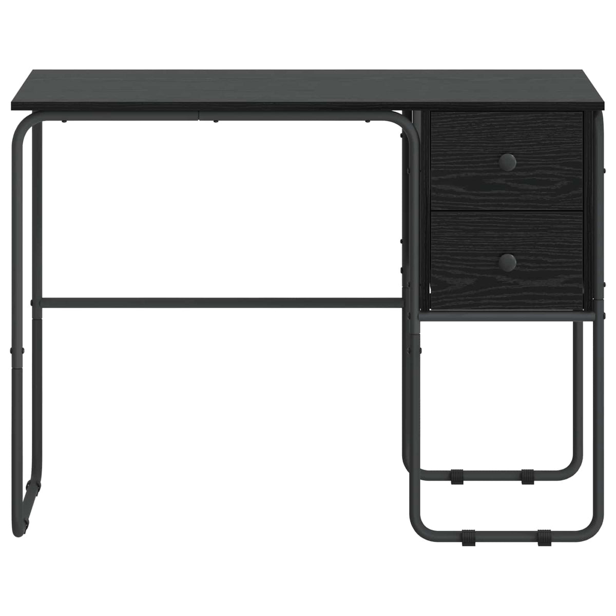 Office Desk Black Storage 100x50x75cm