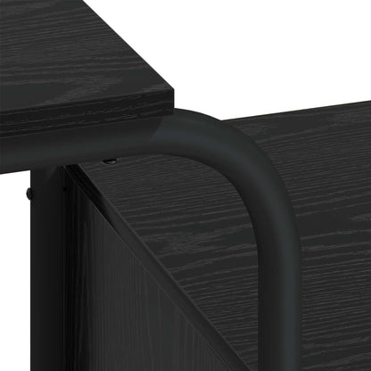 Office Desk With Storage Black 145x50x75cm
