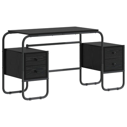 Office Desk With Storage Black 145x50x75cm