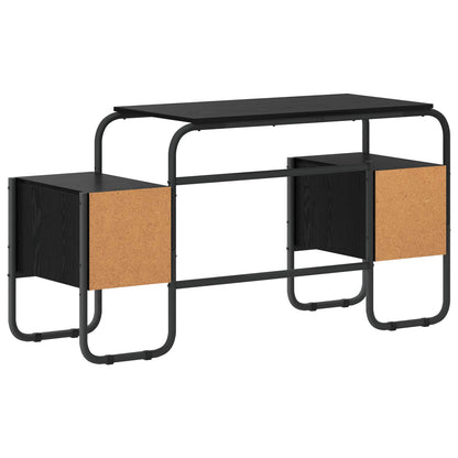 Office Desk With Storage Black 145x50x75cm