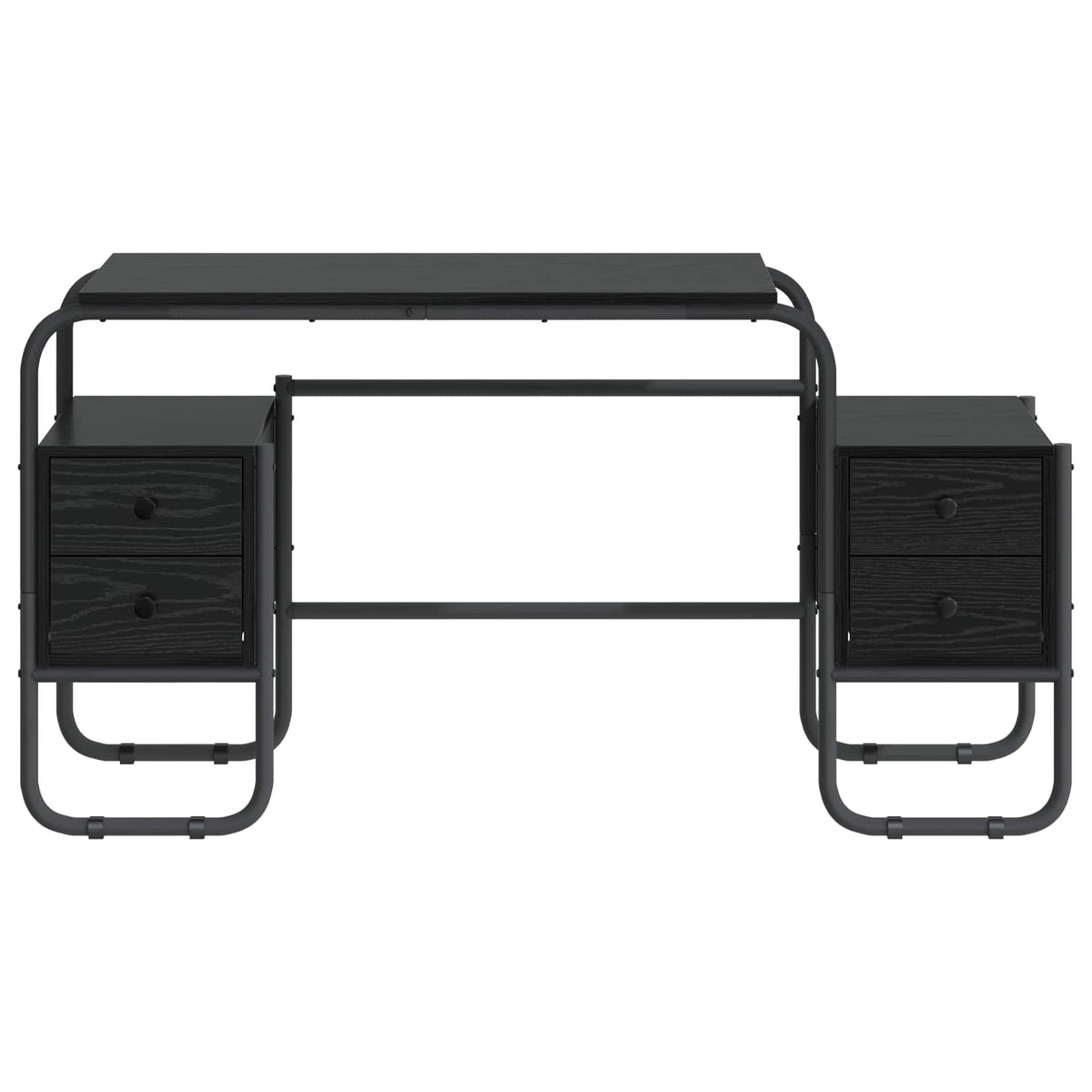 Office Desk With Storage Black 145x50x75cm
