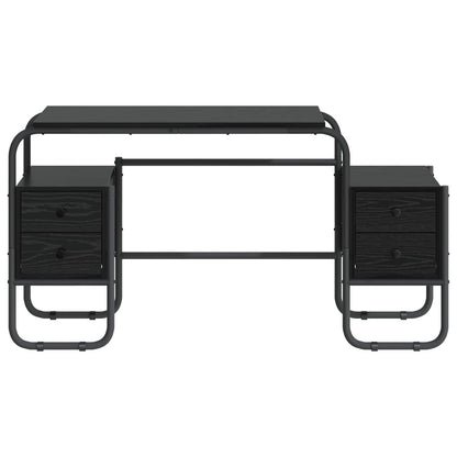 Office Desk With Storage Black 145x50x75cm