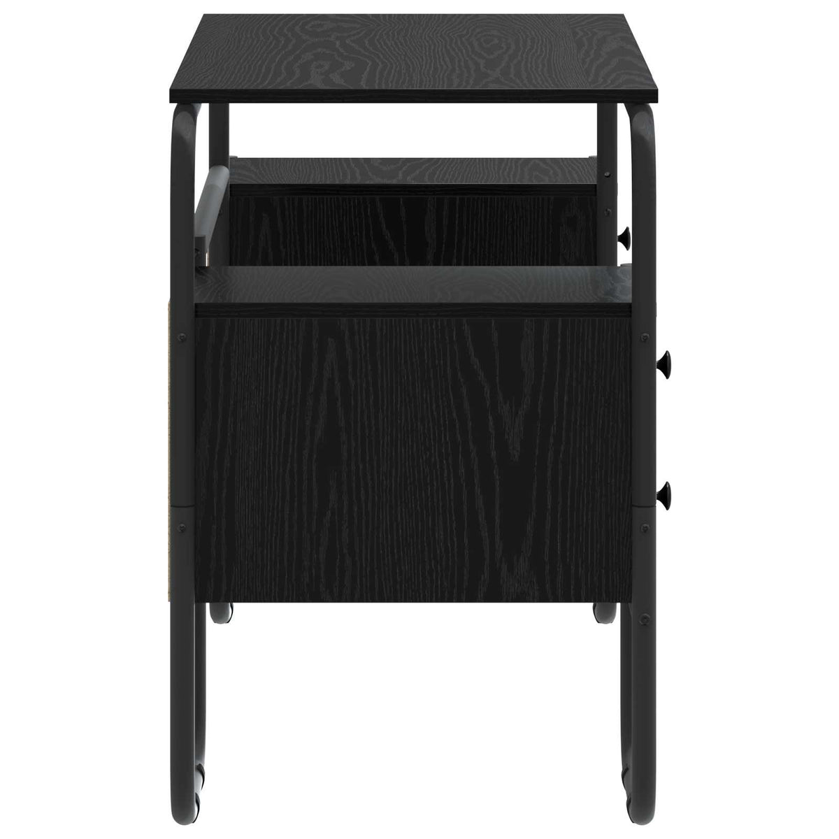 Office Desk With Storage Black 145x50x75cm