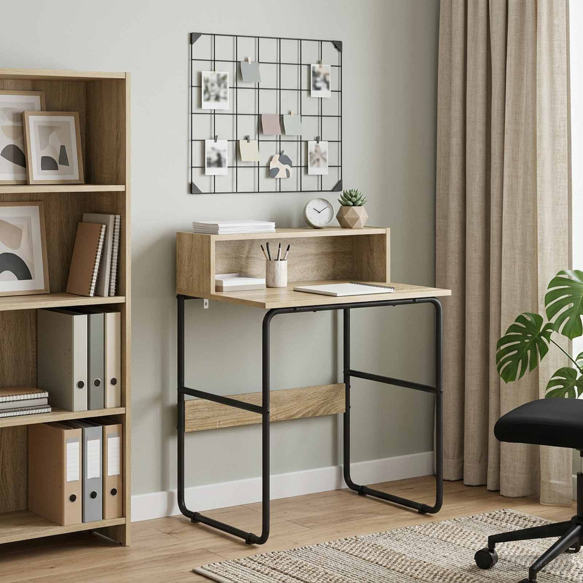 Office Desk Storage Oak 60x50x91cm