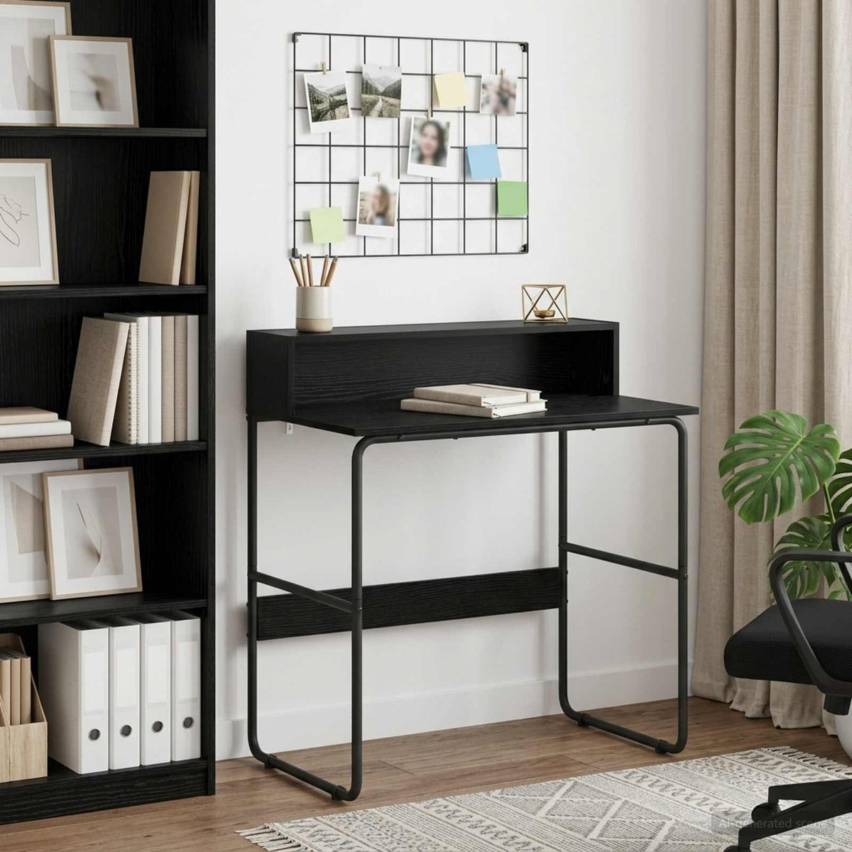 Desk With Storage Black 80x50x91cm
