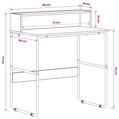 Office Desk Storage Artisan Oak 80x50x91cm