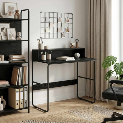 Desk With Storage Black Oak 100x50x91cm