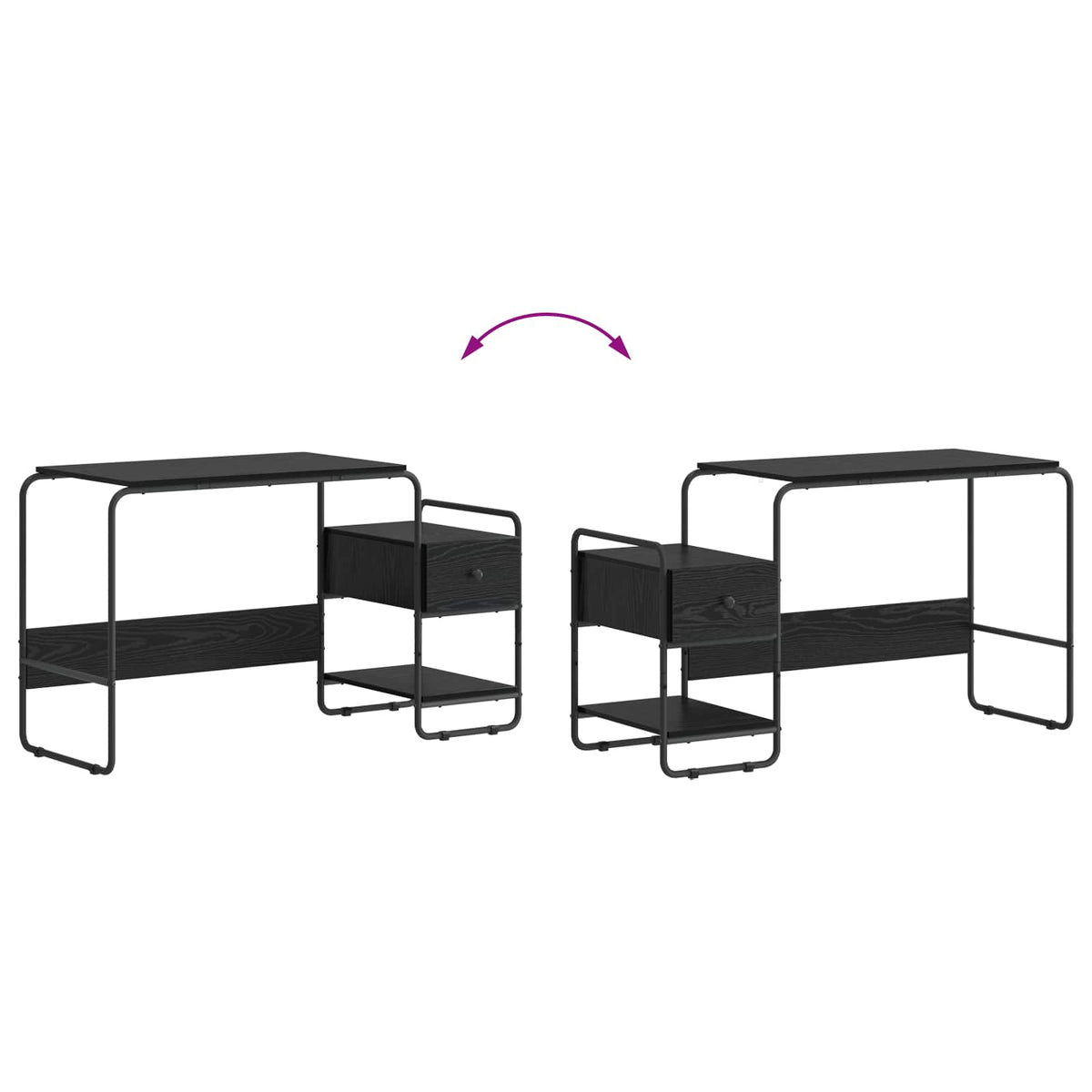 Office Desk With Storage 131.5x50x75.5cm