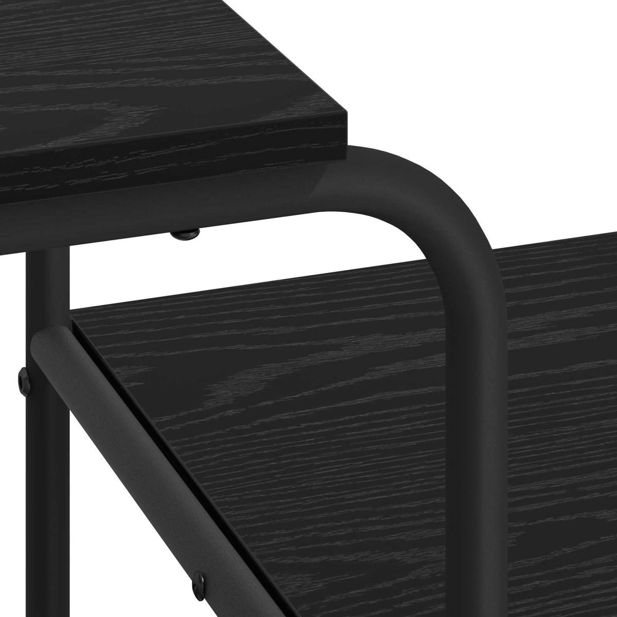 Office Desk Black Storage 131.5x50x75.5cm