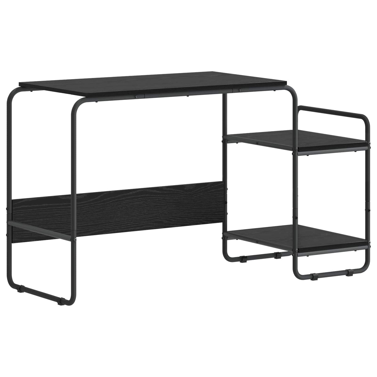 Office Desk Black Storage 131.5x50x75.5cm