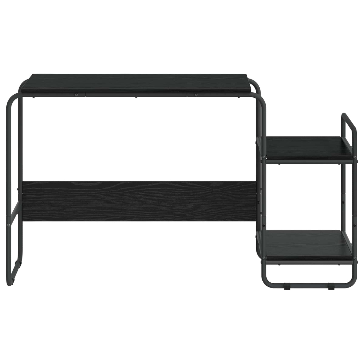 Office Desk Black Storage 131.5x50x75.5cm
