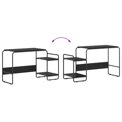 Office Desk Black Storage 131.5x50x75.5cm