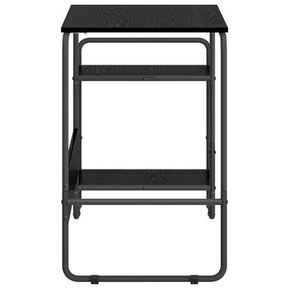 Office Desk Black Storage 131.5x50x75.5cm