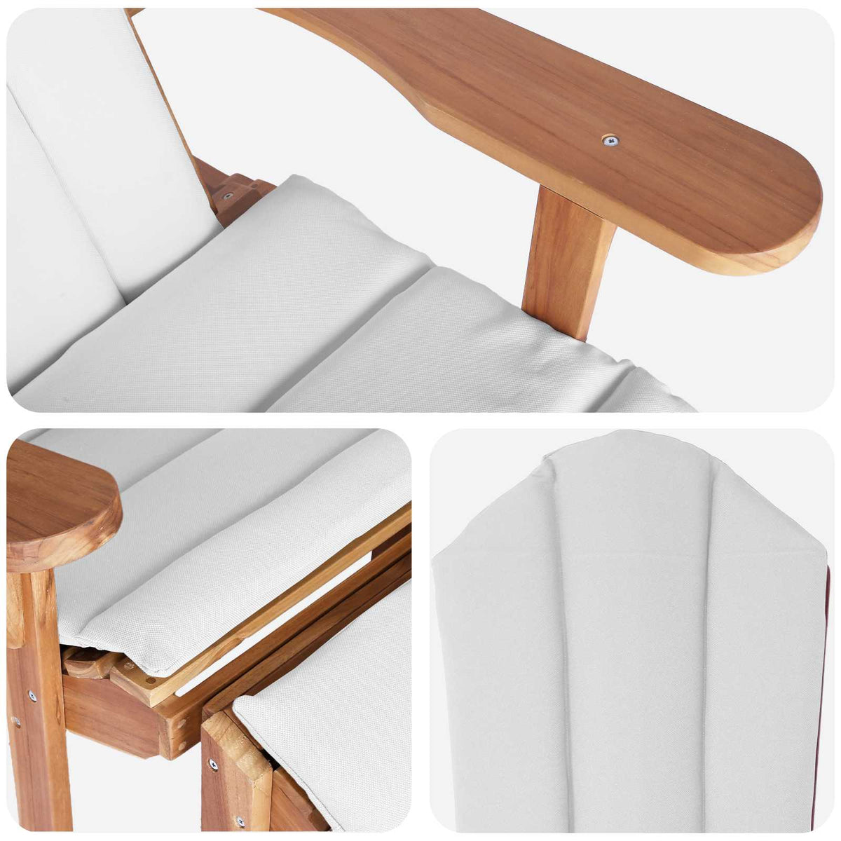 Teak Adirondack Chair Natural 78x155x94cm