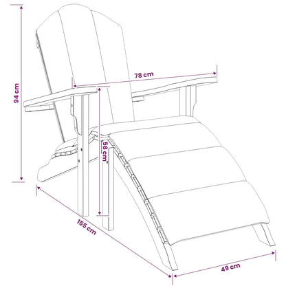 Teak Adirondack Chair Natural 78x155x94cm