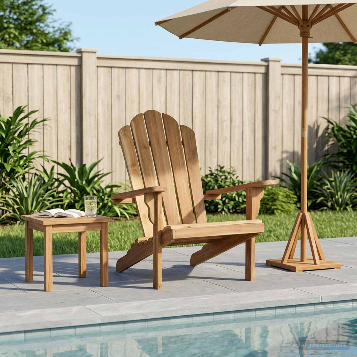 Outdoor Adirondack Chair Natural Timber 78x93x94cm