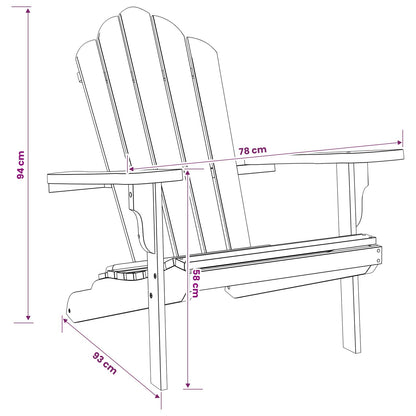 Outdoor Adirondack Chair Natural Timber 78x93x94cm