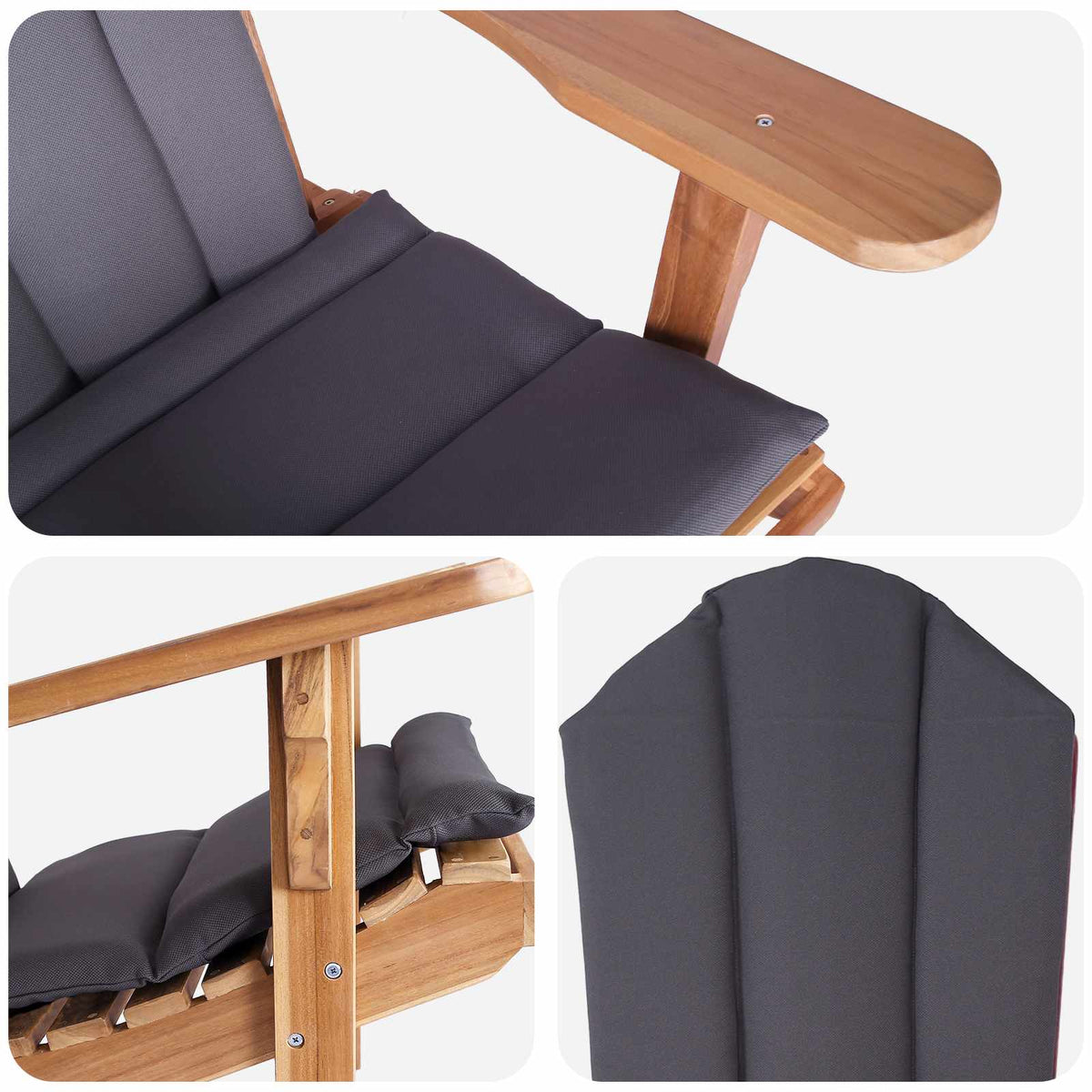 Natural Teak Adirondack Chair Outdoor 78x93x94cm