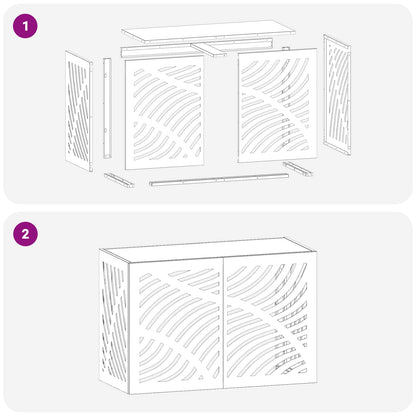 Air Conditioner Cover Black Steel 90x40x60cm