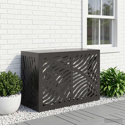 Air Conditioner Cover Black Steel 90x40x60cm