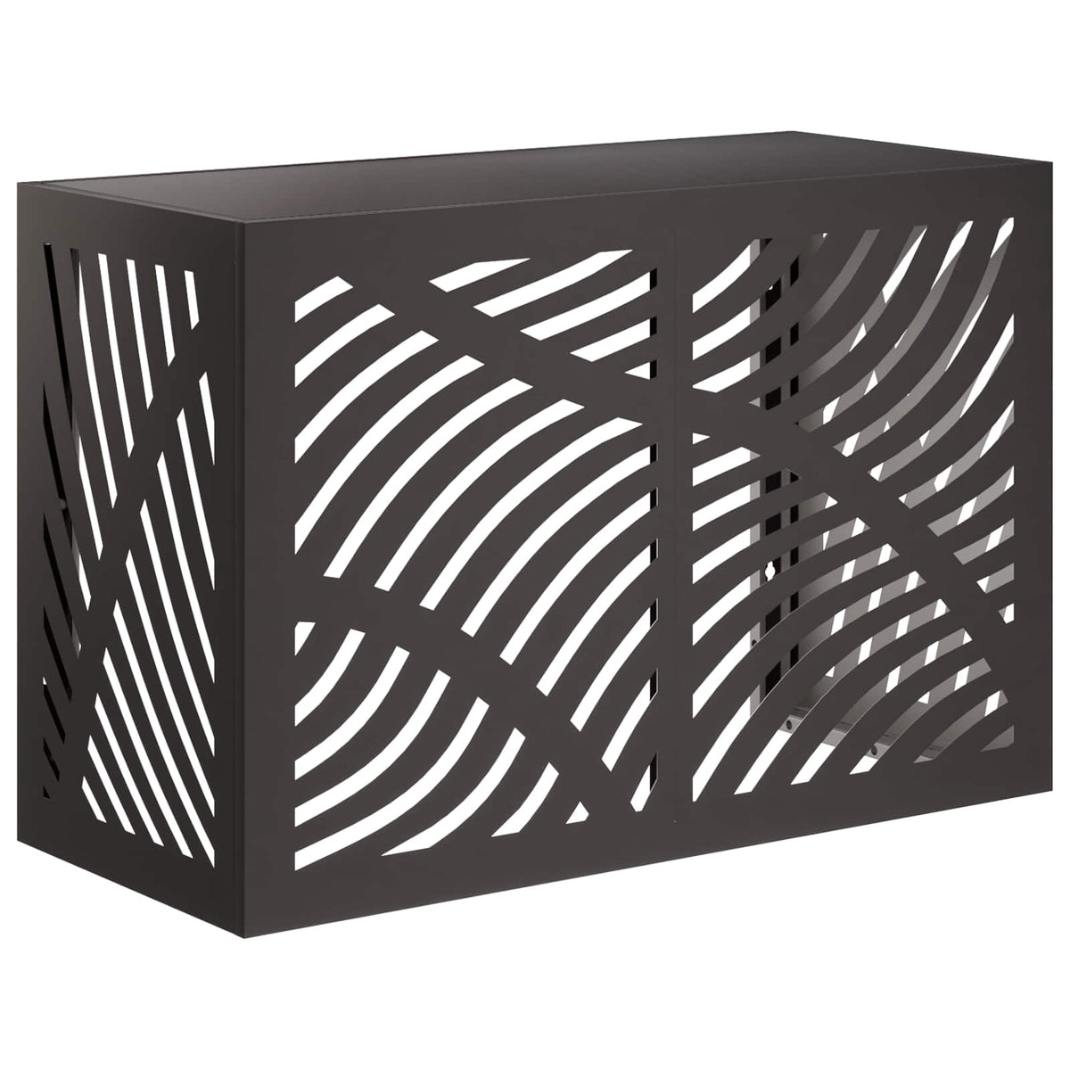 Air Conditioner Cover Black Steel 90x40x60cm