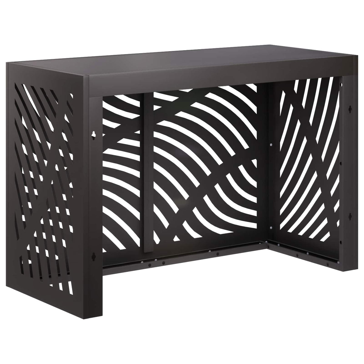 Air Conditioner Cover Black Steel 90x40x60cm