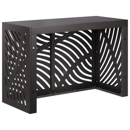 Air Conditioner Cover Black Steel 90x40x60cm