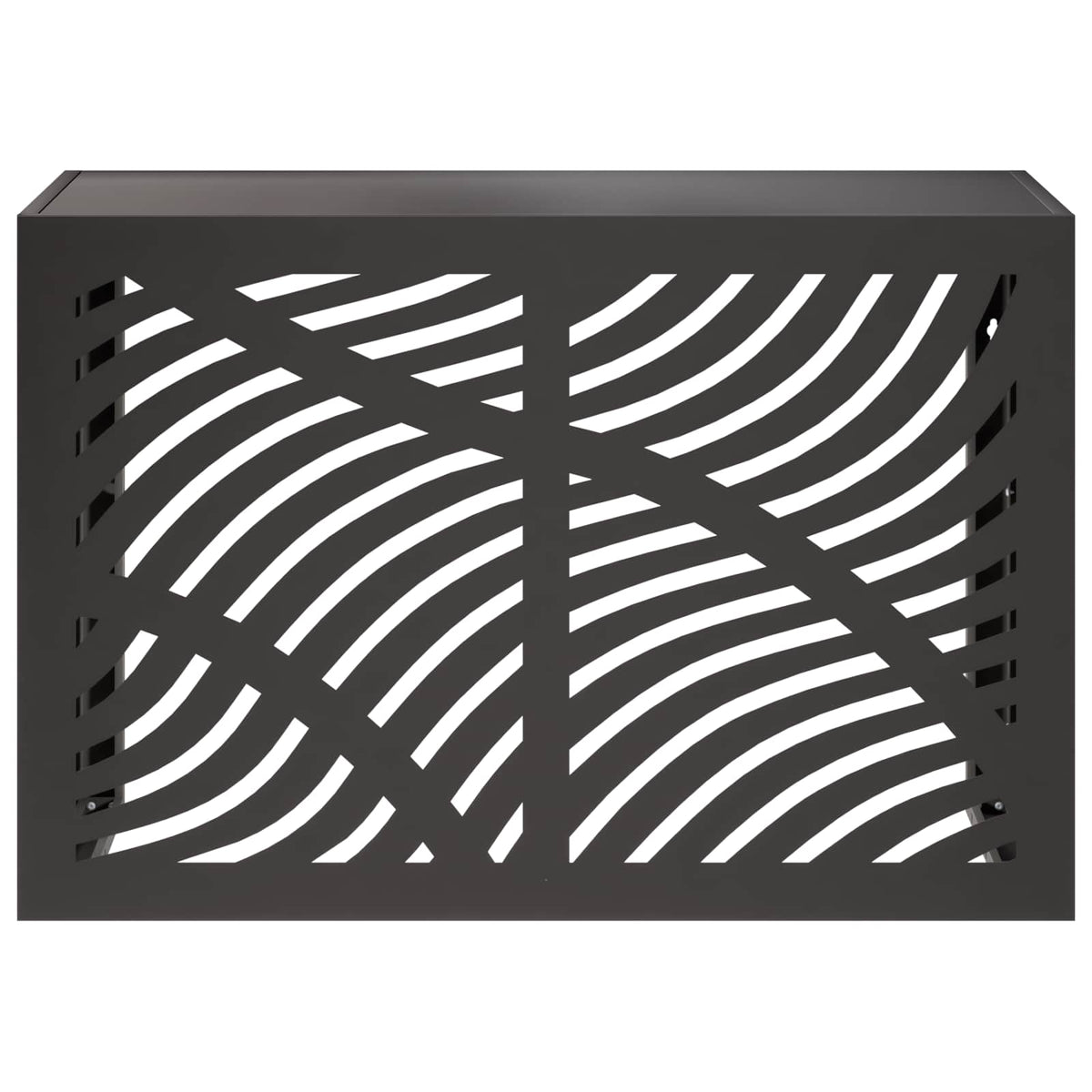 Air Conditioner Cover Black Steel 90x40x60cm