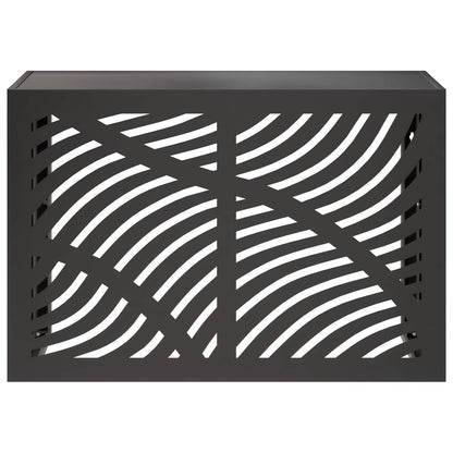 Air Conditioner Cover Black Steel 90x40x60cm