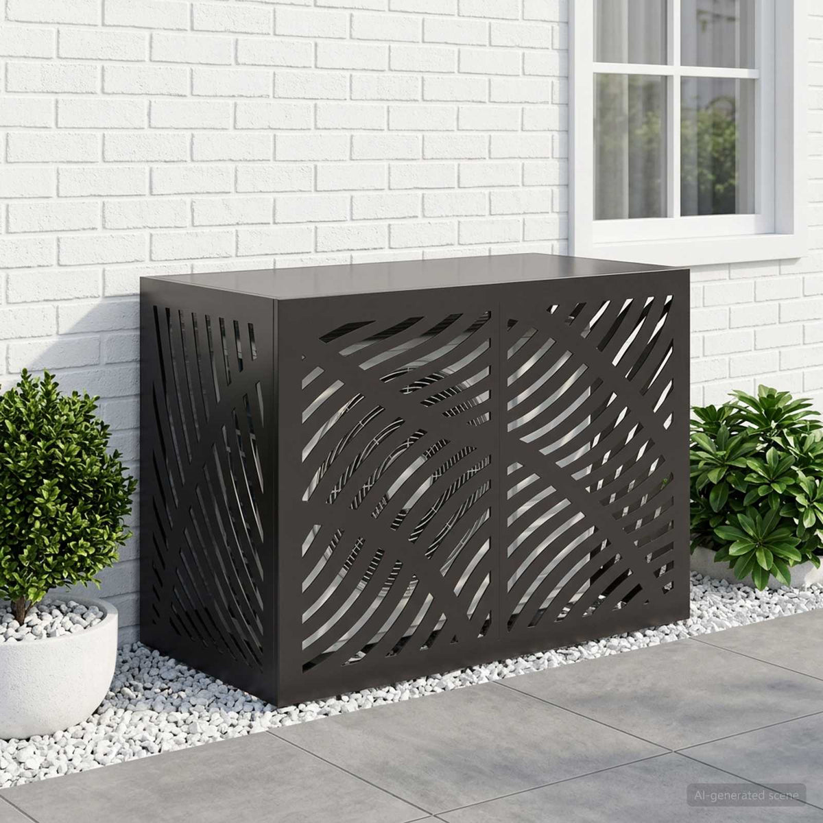 Air Conditioner Cover Steel Black 100x50x70cm