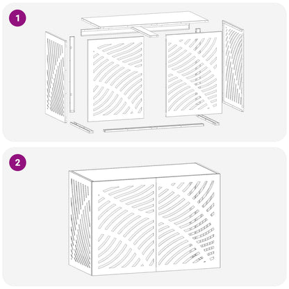 Air Conditioner Cover Steel Black 100x50x70cm