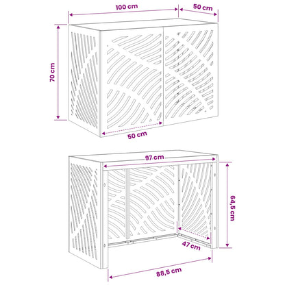 Air Conditioner Cover Steel Black 100x50x70cm