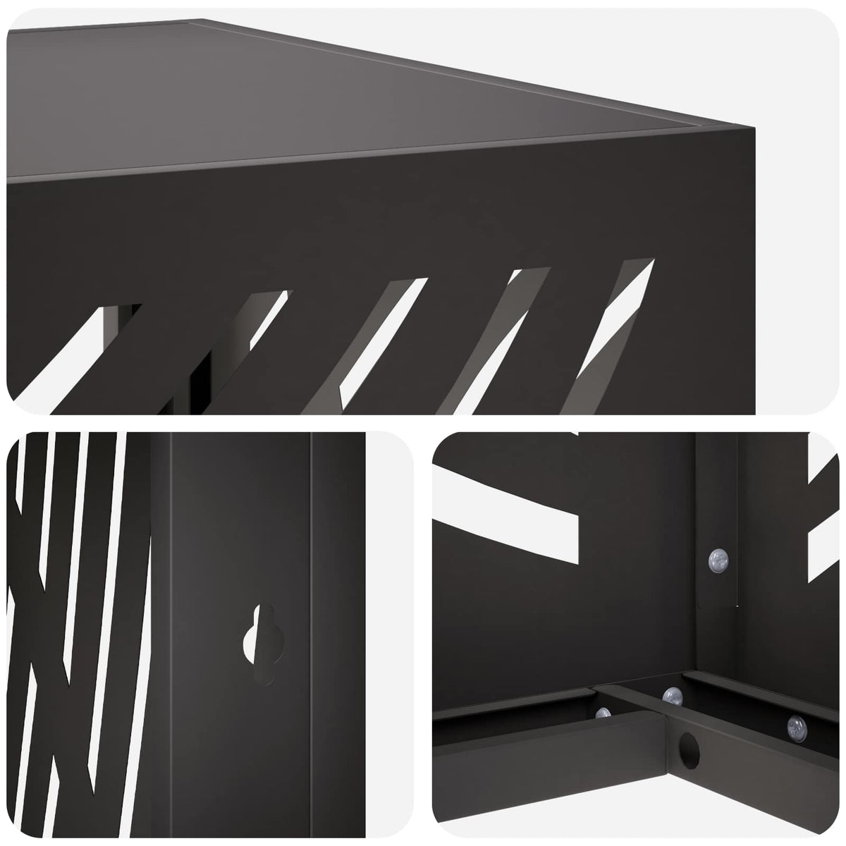 Air Conditioner Cover Steel Black 110x50x80cm
