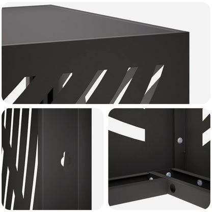 Air Conditioner Cover Steel Black 110x50x80cm