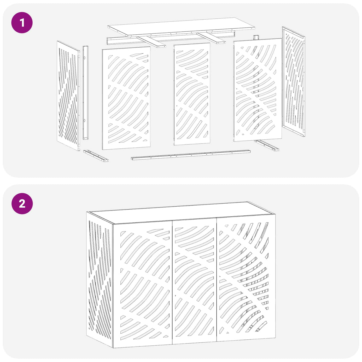 Air Conditioner Cover Steel Black 110x50x80cm