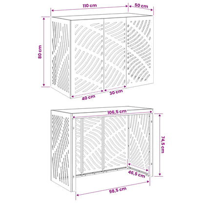 Air Conditioner Cover Steel Black 110x50x80cm