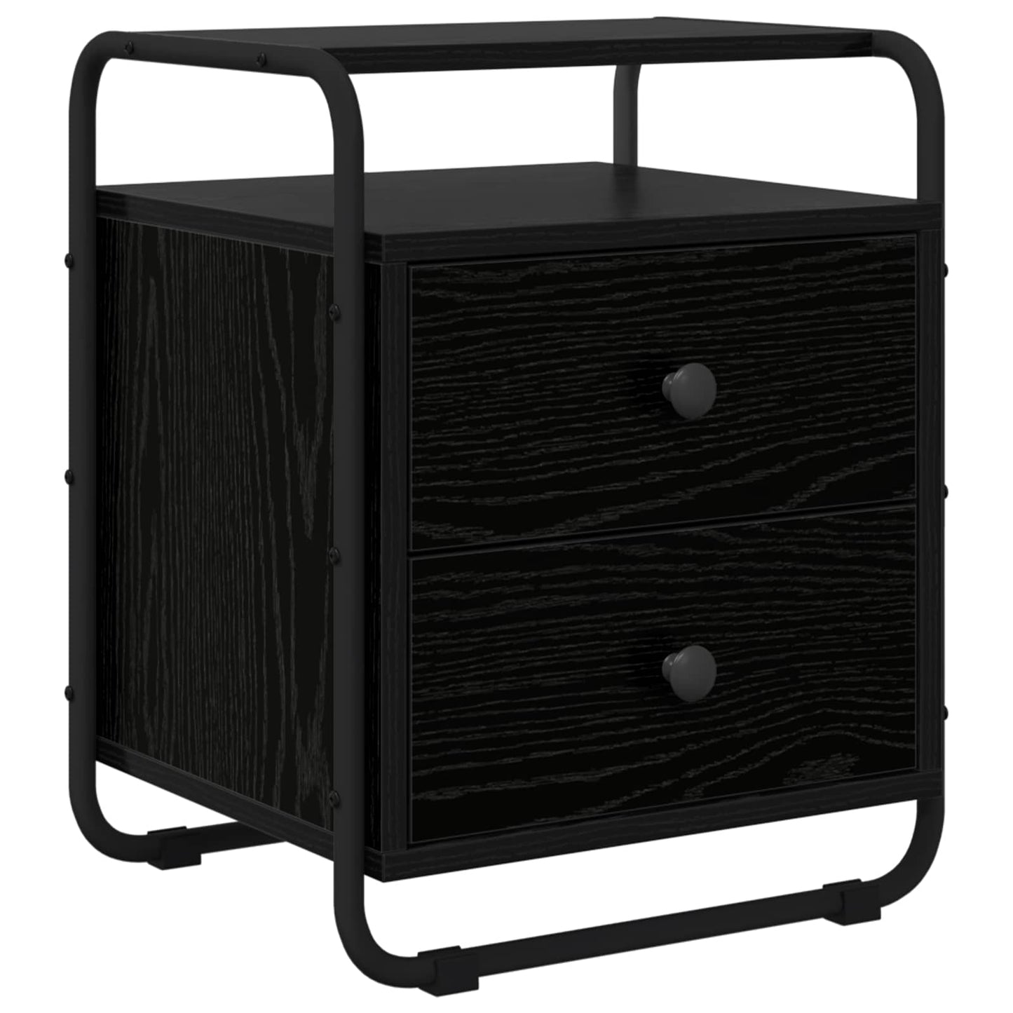Black Oak Bedside Cabinet 2 Drawer | HomeAndLiving - 2