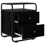 Black Oak Bedside Cabinet 2 Drawer | HomeAndLiving