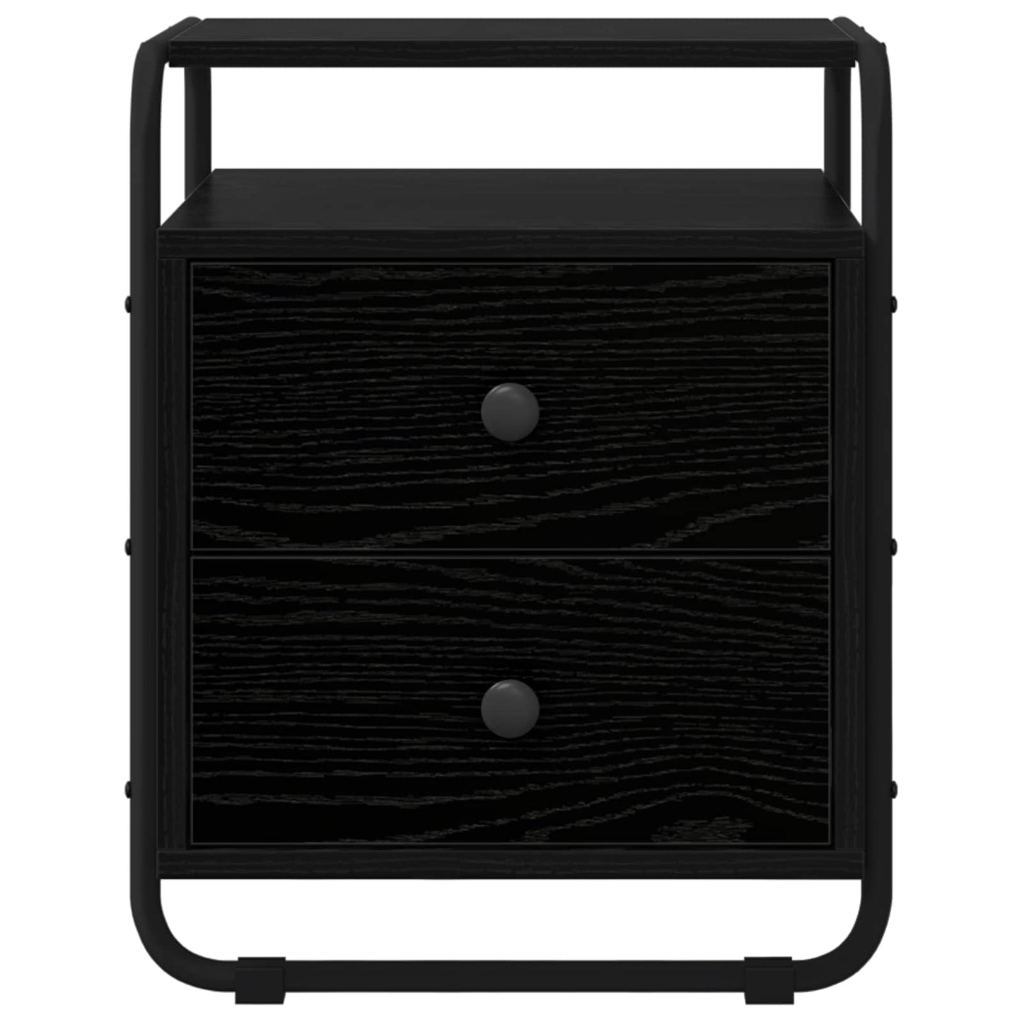 Black Oak Bedside Cabinet 2 Drawer | HomeAndLiving - 5
