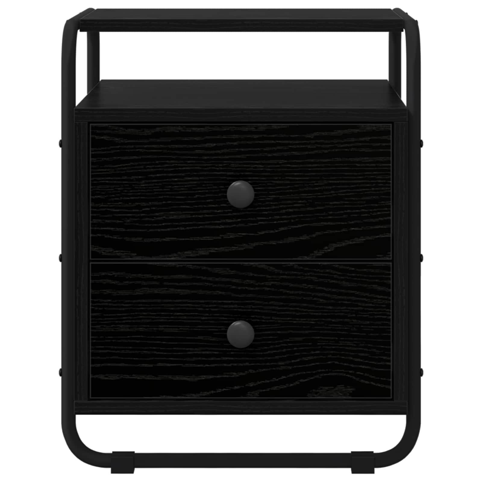 Black Oak Bedside Cabinet 2 Drawer | HomeAndLiving - 5
