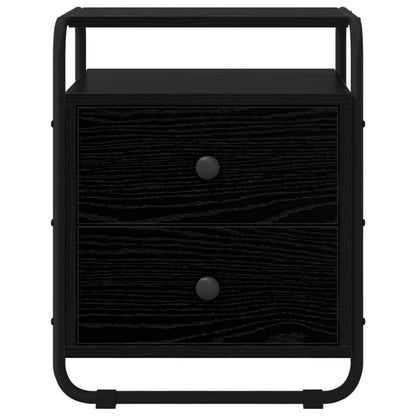Black Oak Bedside Cabinet 2 Drawer | HomeAndLiving - 5