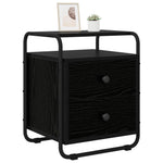 Black Oak Bedside Cabinet 2 Drawer | HomeAndLiving