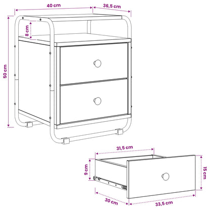 Black Oak Bedside Cabinet 2 Drawer | HomeAndLiving - 10