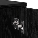 Black Oak Bedside Cabinet Engineered Wood | HomeAndLiving